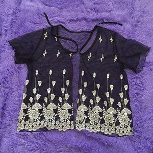 Lace detailed cover up (cardigan)